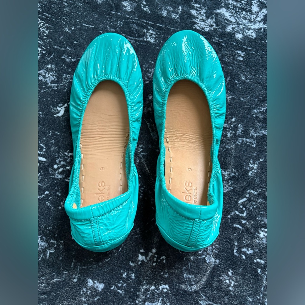 TIEKS BLUE PATENT Ballet Flats - 9